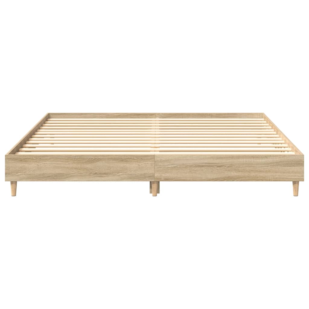 vidaXL Bettgestell ohne Matratze Sonoma-Eiche 200x200 cm Holzwerkstoff