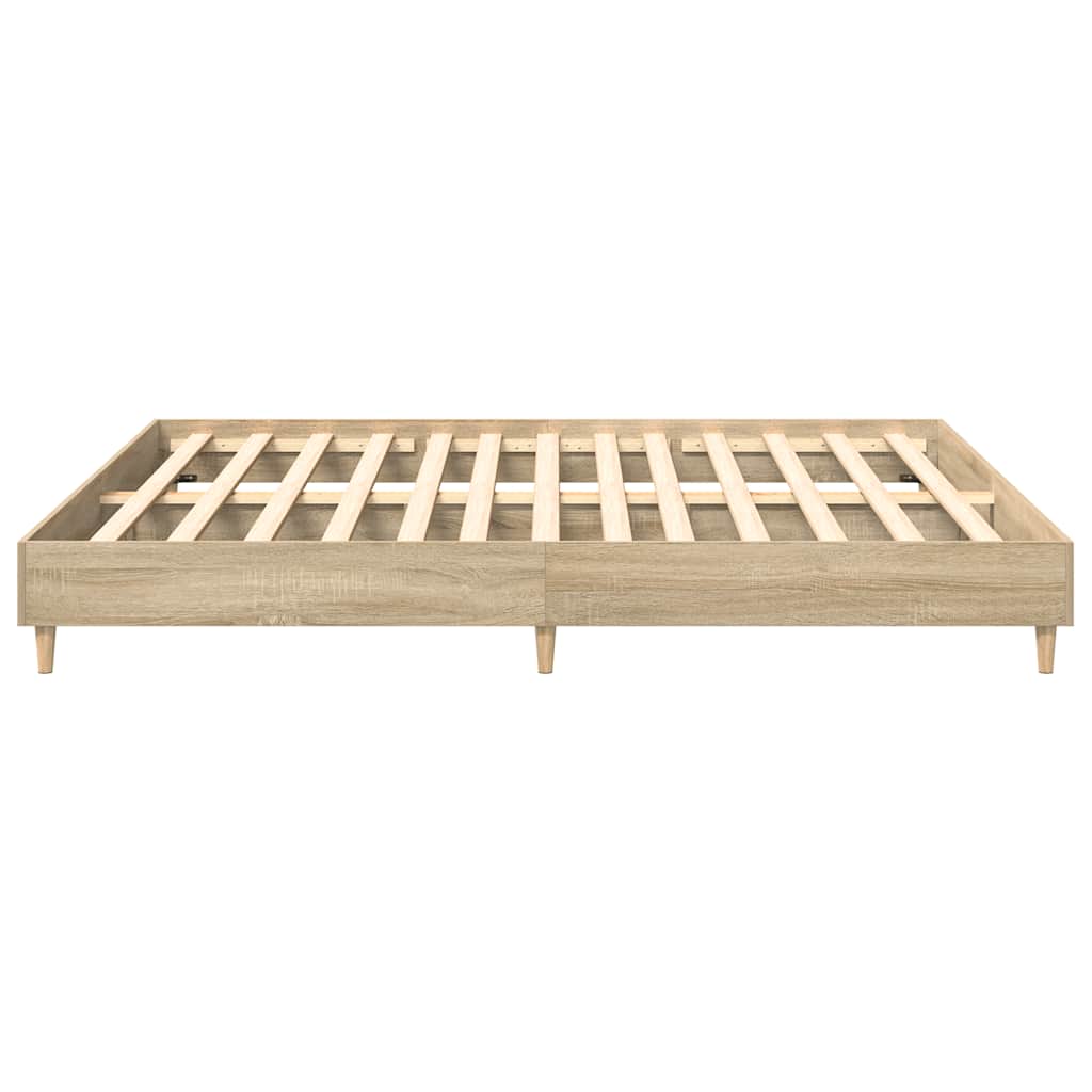 vidaXL Bettgestell ohne Matratze Sonoma-Eiche 200x200 cm Holzwerkstoff