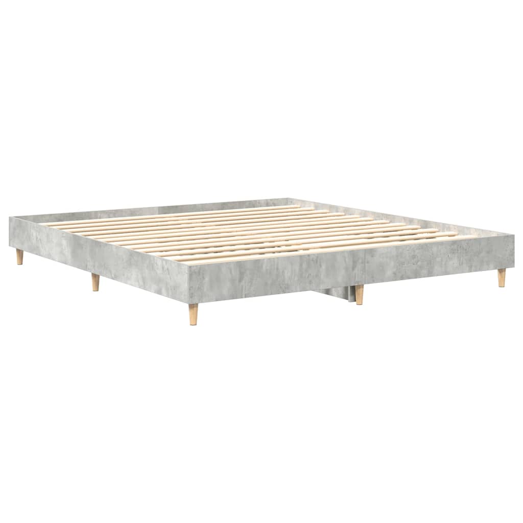 vidaXL Bettgestell ohne Matratze Betongrau 200x200 cm Holzwerkstoff
