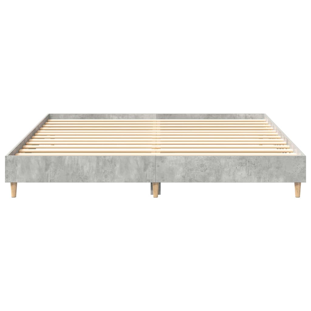 vidaXL Bettgestell ohne Matratze Betongrau 200x200 cm Holzwerkstoff
