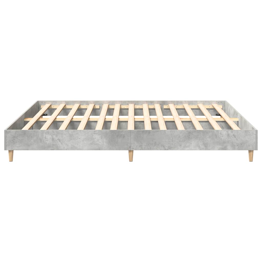 vidaXL Bettgestell ohne Matratze Betongrau 200x200 cm Holzwerkstoff
