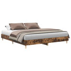 vidaXL Bettgestell ohne Matratze Räuchereiche 200x200 cm Holzwerkstoff