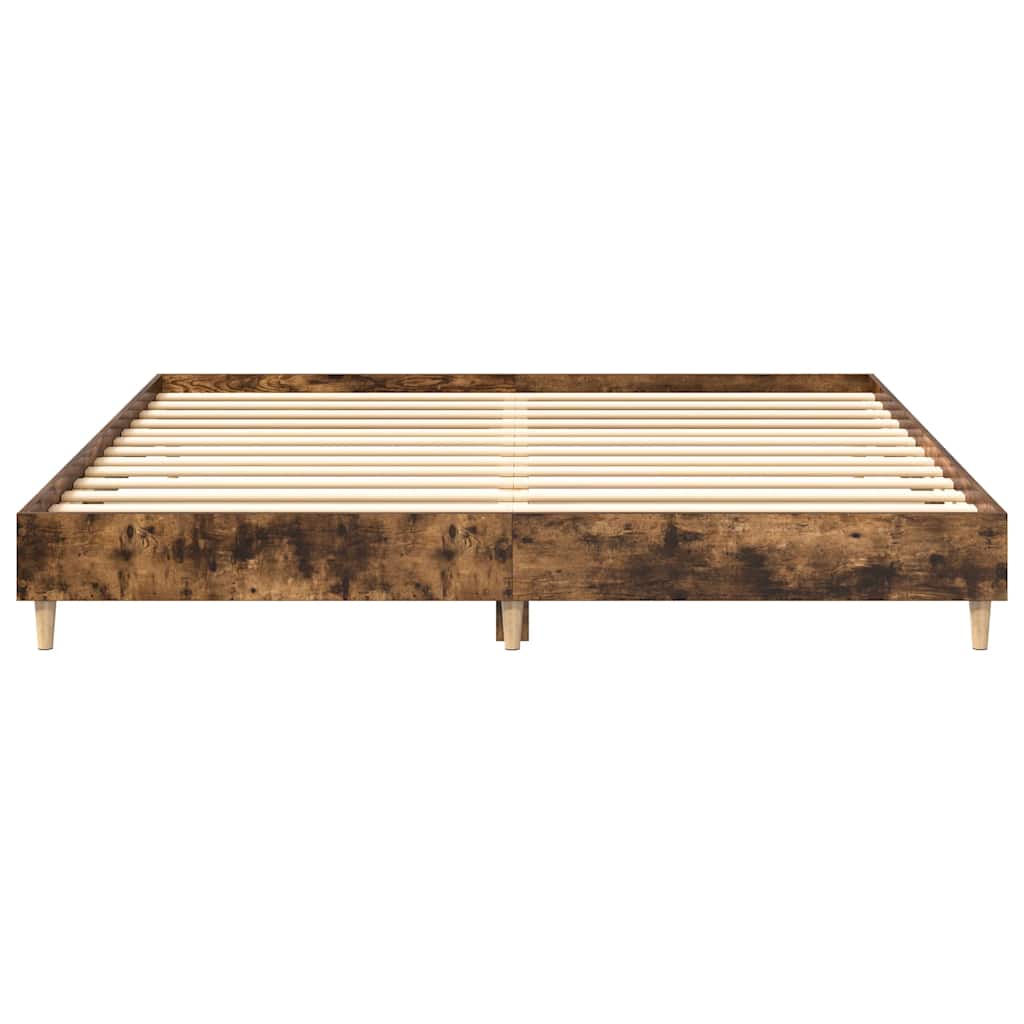 vidaXL Bettgestell ohne Matratze Räuchereiche 200x200 cm Holzwerkstoff