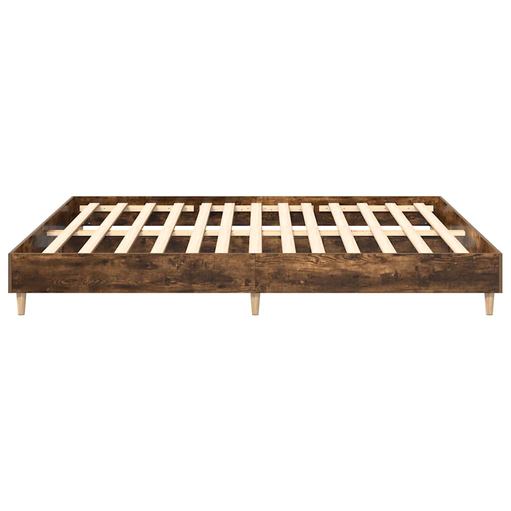 vidaXL Bettgestell ohne Matratze Räuchereiche 200x200 cm Holzwerkstoff