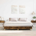 vidaXL Bettgestell ohne Matratze Räuchereiche 200x200 cm Holzwerkstoff