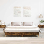 vidaXL Bettgestell ohne Matratze Räuchereiche 200x200 cm Holzwerkstoff