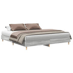 vidaXL Bettgestell ohne Matratze Grau Sonoma 200x200 cm Holzwerkstoff