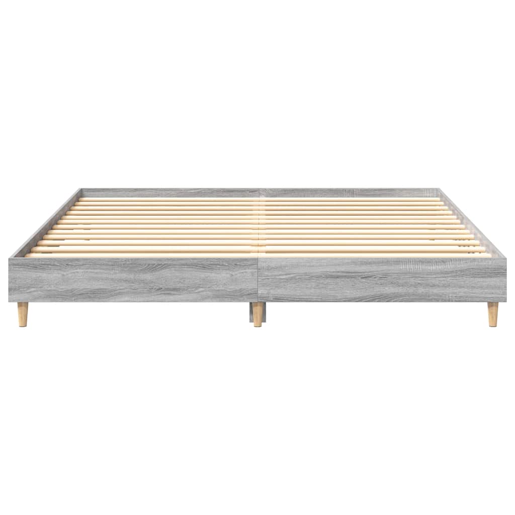 vidaXL Bettgestell ohne Matratze Grau Sonoma 200x200 cm Holzwerkstoff