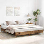 vidaXL Bettgestell ohne Matratze Altholz-Optik 200x200cm Holzwerkstoff