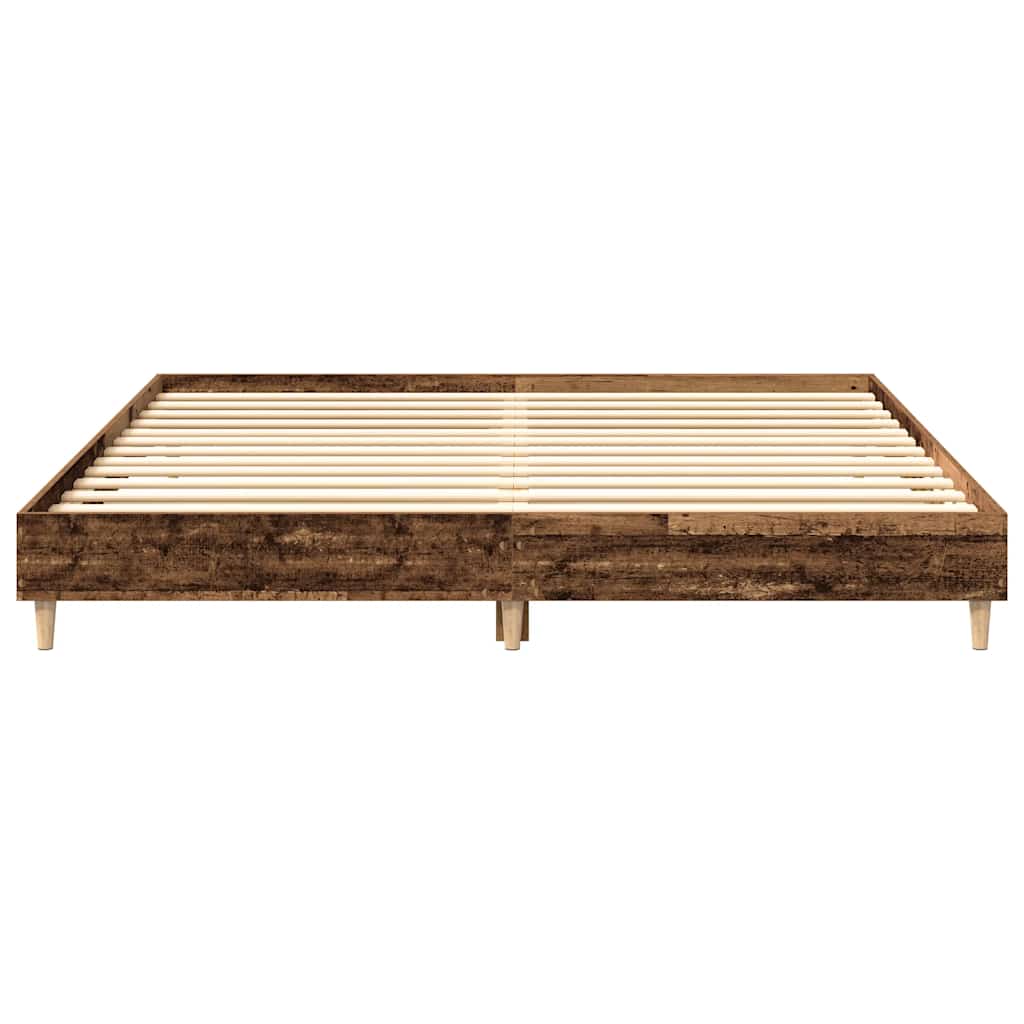 vidaXL Bettgestell ohne Matratze Altholz-Optik 200x200cm Holzwerkstoff