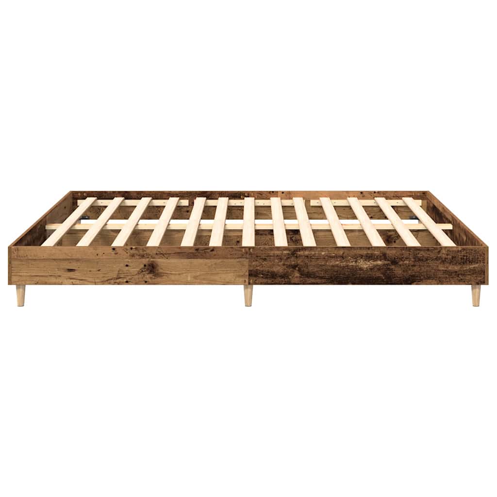 vidaXL Bettgestell ohne Matratze Altholz-Optik 200x200cm Holzwerkstoff