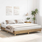 vidaXL Bettgestell ohne Matratze Artisan-Eiche 200x200cm Holzwerkstoff
