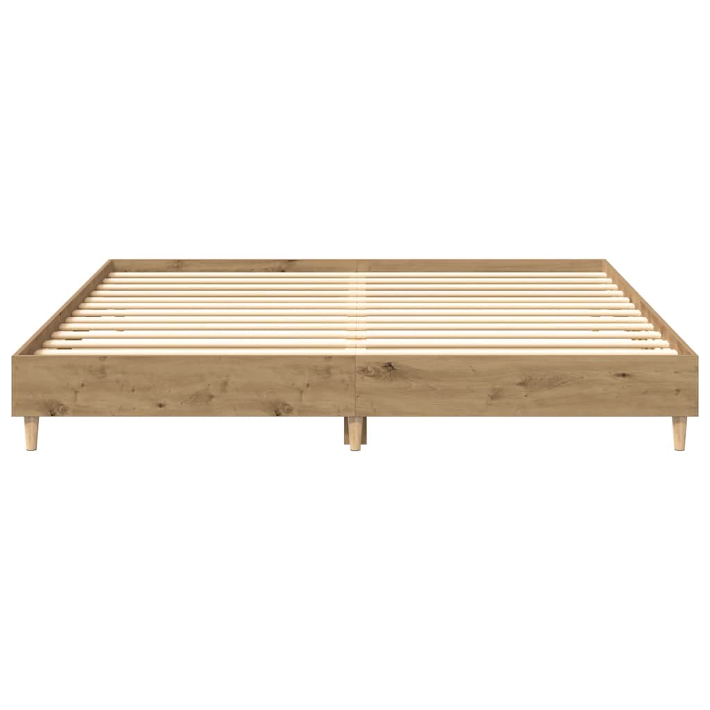 vidaXL Bettgestell ohne Matratze Artisan-Eiche 200x200cm Holzwerkstoff