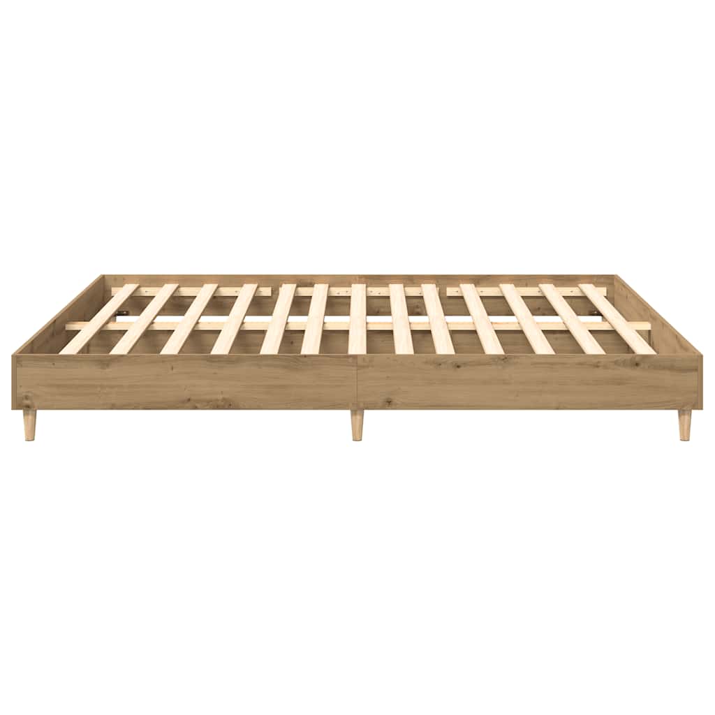 vidaXL Bettgestell ohne Matratze Artisan-Eiche 200x200cm Holzwerkstoff