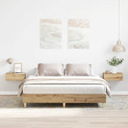 vidaXL Bettgestell ohne Matratze Artisan-Eiche 200x200cm Holzwerkstoff