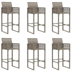 vidaXL 7-tlg. Gartenbar-Set ohne Kissen Grau Poly Rattan Akazie