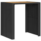 vidaXL 3-tlg. Gartenbar-Set mit Kissen Schwarz Poly Rattan Akazie