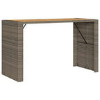 vidaXL 7-tlg. Gartenbar-Set mit Kissen Grau Poly Rattan Akazie