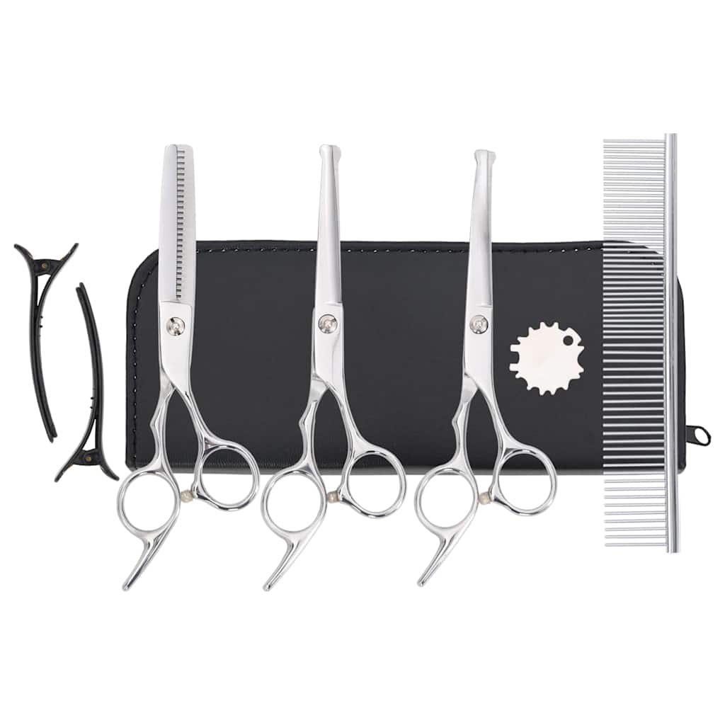 vidaXL 7-tlg. Hundescheren-Set Edelstahl