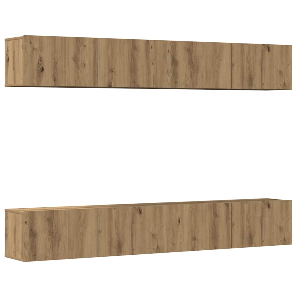 vidaXL 4-teiliges TV-Wandschrank-Set Artisan Oak 100x30x30 cm