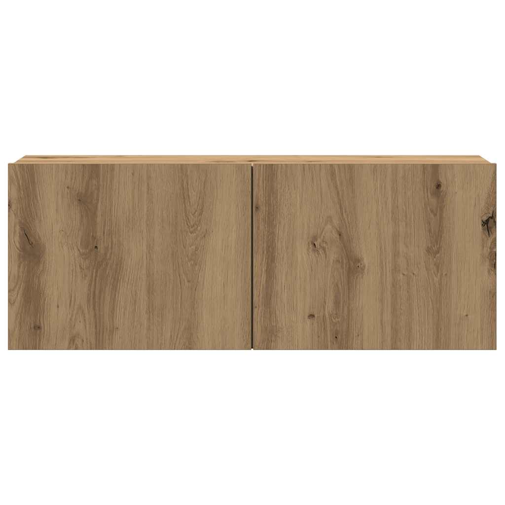 vidaXL 8-tlg. TV-Schrank-Set Wandmontage Artisan-Eiche Holzwerkstoff
