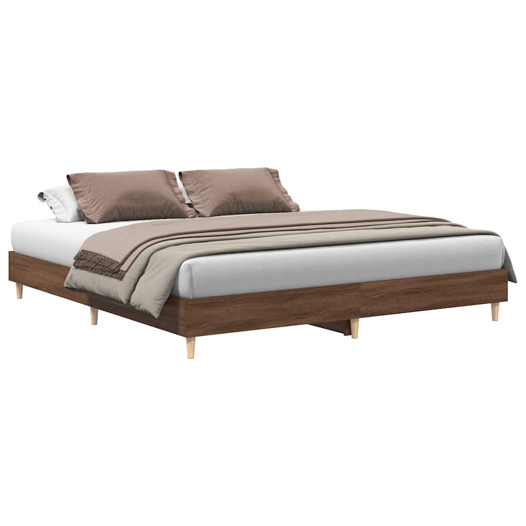 vidaXL Bettgestell ohne Matratze Braun Eiche 160x200 cm Holzwerkstoff