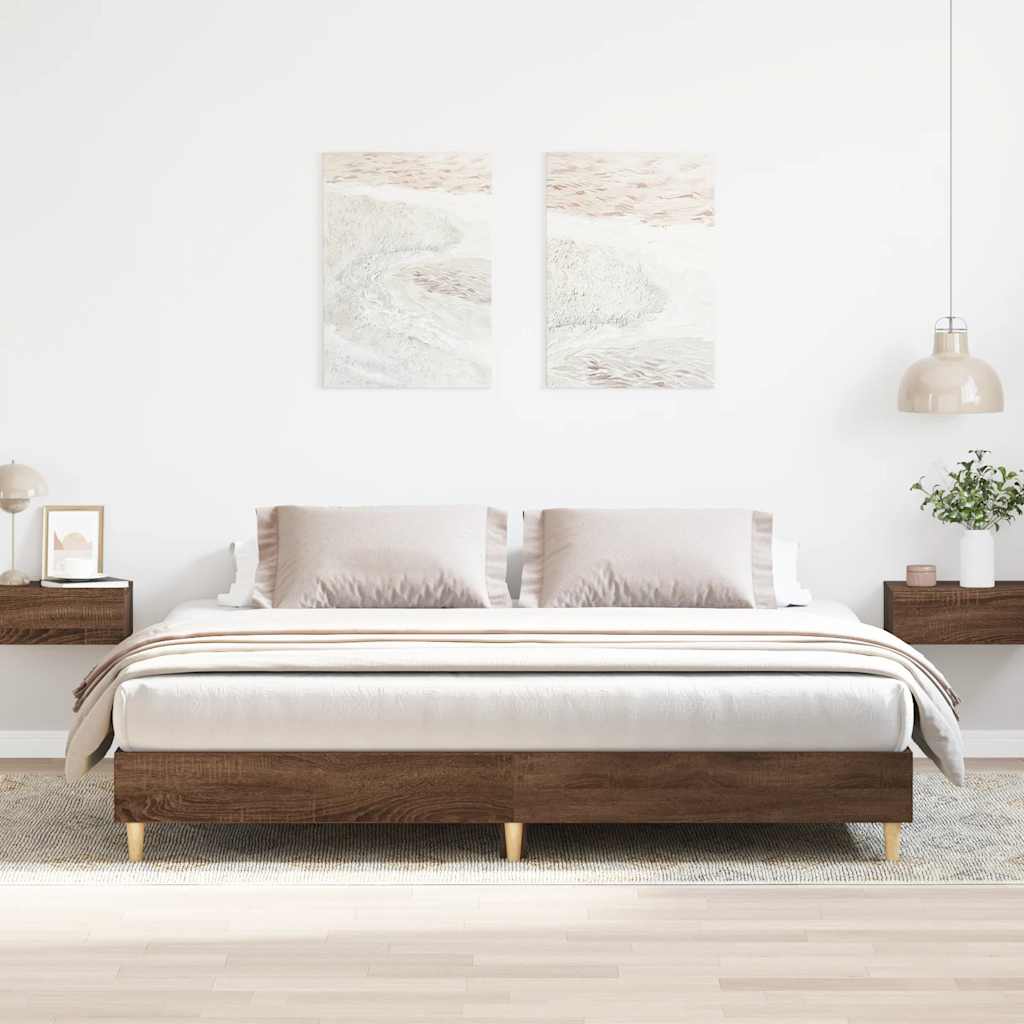 vidaXL Bettgestell ohne Matratze Braun Eiche 160x200 cm Holzwerkstoff