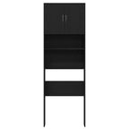 vidaXL Waschmaschinenschrank Schwarz Eichen-Optik 64x24x190 cm