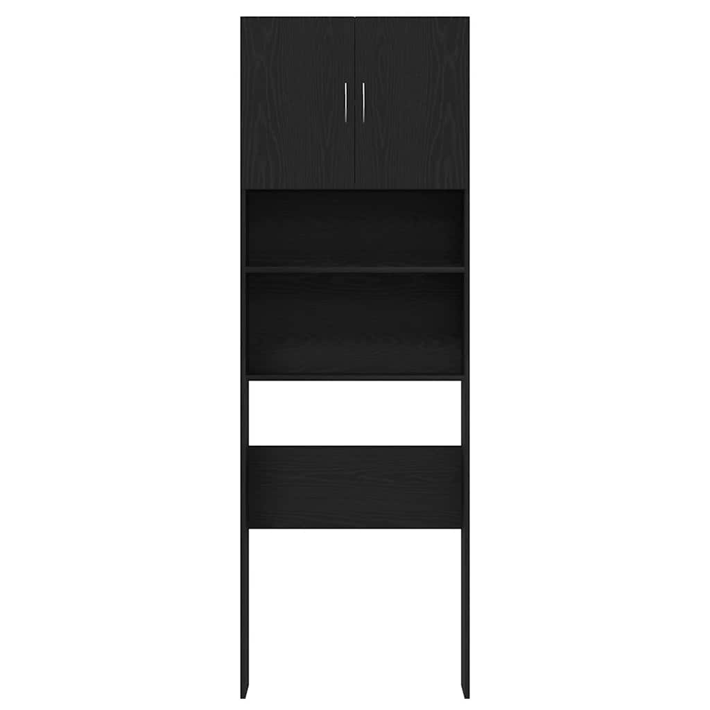 vidaXL Waschmaschinenschrank Schwarz Eichen-Optik 64x24x190 cm