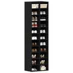 vidaXL Schuhschrank Schwarz Eichen-Optik 54x34x183 cm Holzwerkstoff