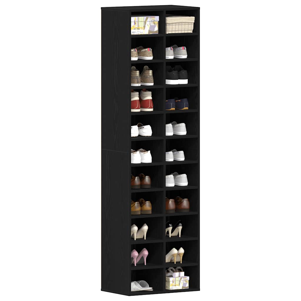 vidaXL Schuhschrank Schwarz Eichen-Optik 54x34x183 cm Holzwerkstoff