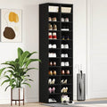 vidaXL Schuhschrank Schwarz Eichen-Optik 54x34x183 cm Holzwerkstoff