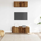 vidaXL 2-tlg. TV-Schrank-Set Wandmontage Altholz-Optik Holzwerkstoff
