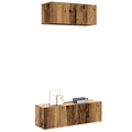 vidaXL 2-tlg. TV-Schrank-Set Wandmontage Altholz-Optik Holzwerkstoff