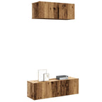 vidaXL 2-tlg. TV-Schrank-Set Wandmontage Altholz-Optik Holzwerkstoff