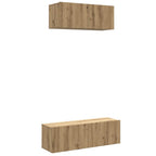 vidaXL 2-tlg. TV-Schrank-Set Wandmontage Artisan-Eiche Holzwerkstoff