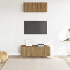 vidaXL 2-tlg. TV-Schrank-Set Wandmontage Artisan-Eiche Holzwerkstoff