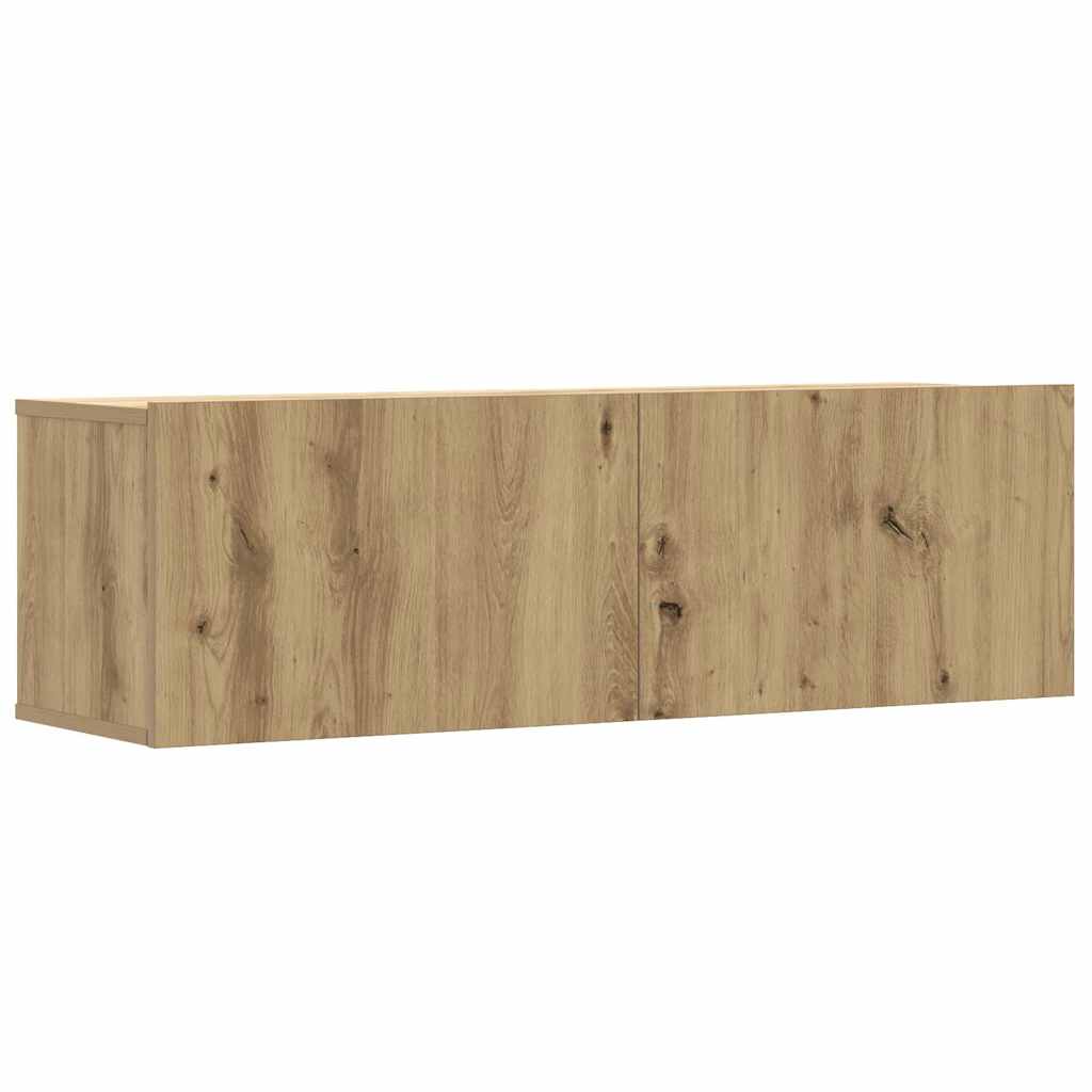 vidaXL 2-tlg. TV-Schrank-Set Wandmontage Artisan-Eiche Holzwerkstoff