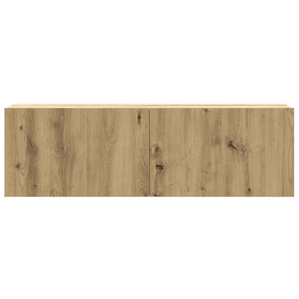 vidaXL 2-tlg. TV-Schrank-Set Wandmontage Artisan-Eiche Holzwerkstoff