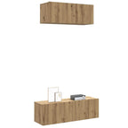 vidaXL 2-tlg. TV-Schrank-Set Wandmontage Artisan-Eiche Holzwerkstoff