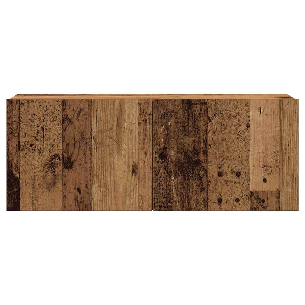 vidaXL 7-tlg. TV-Schrank-Set Wandmontage Altholz-Optik Holzwerkstoff