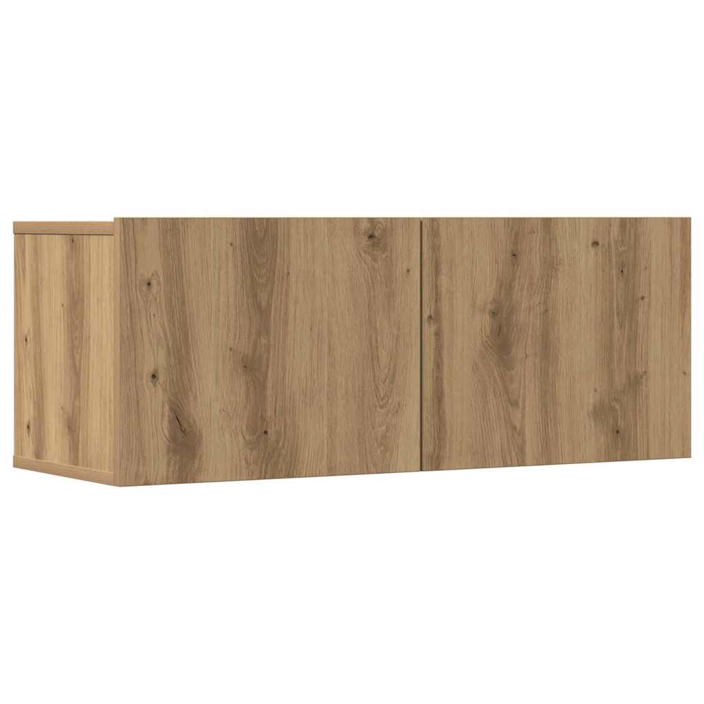vidaXL 7-tlg. TV-Schrank-Set Wandmontage Artisan-Eiche Holzwerkstoff