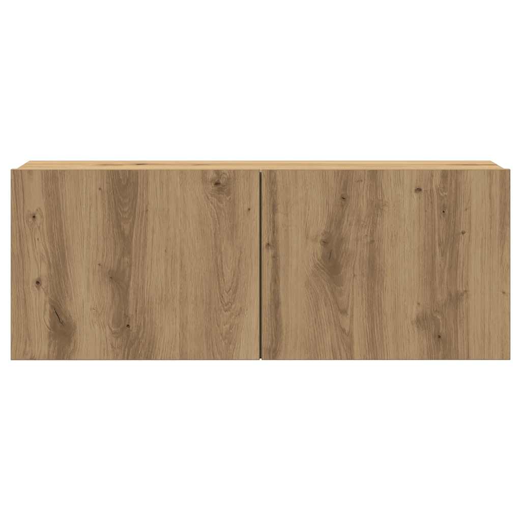 vidaXL 7-tlg. TV-Schrank-Set Wandmontage Artisan-Eiche Holzwerkstoff