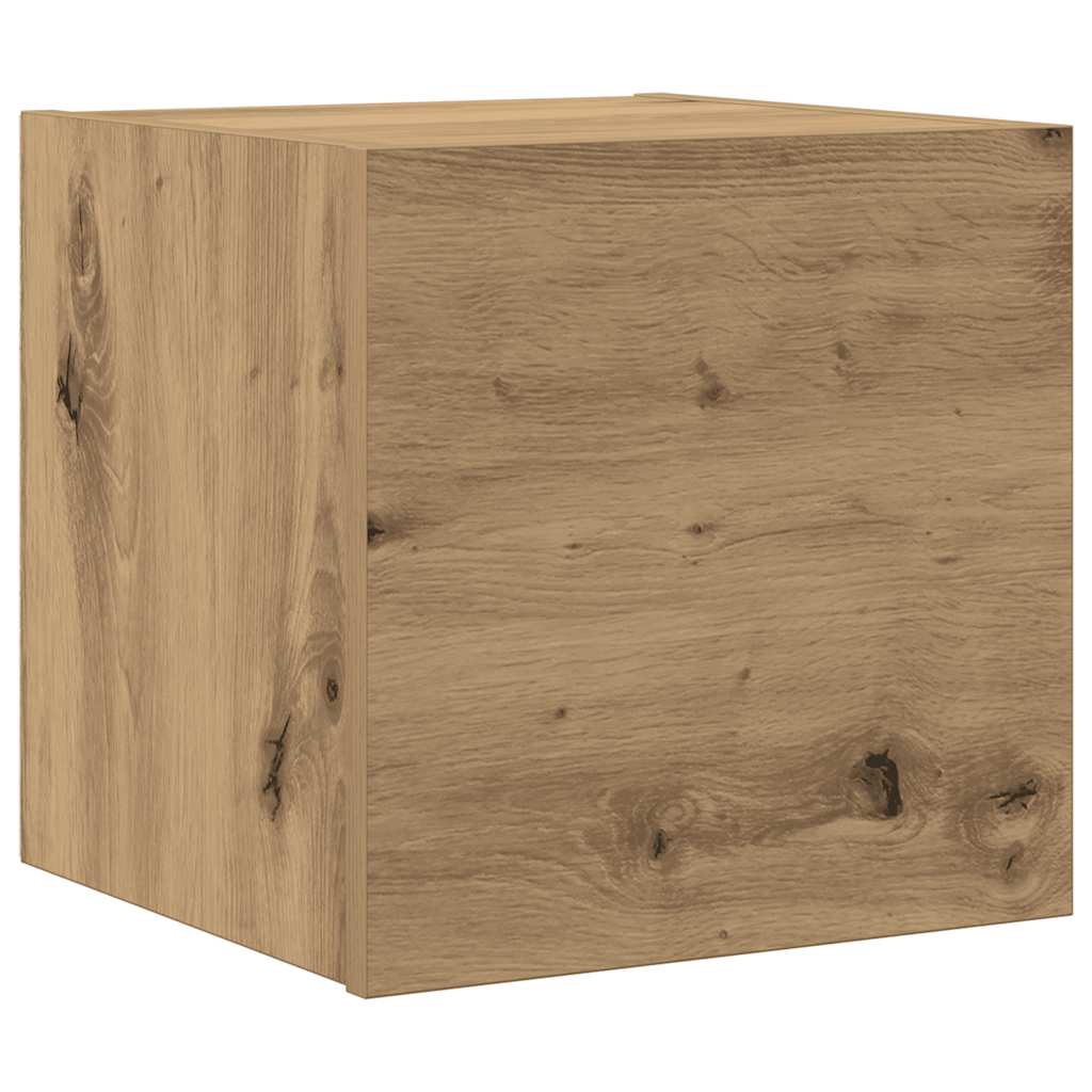 vidaXL 7-tlg. TV-Schrank-Set Wandmontage Artisan-Eiche Holzwerkstoff