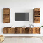 vidaXL 4-tlg. TV-Schrank-Set Wandmontage Altholz-Optik Holzwerkstoff