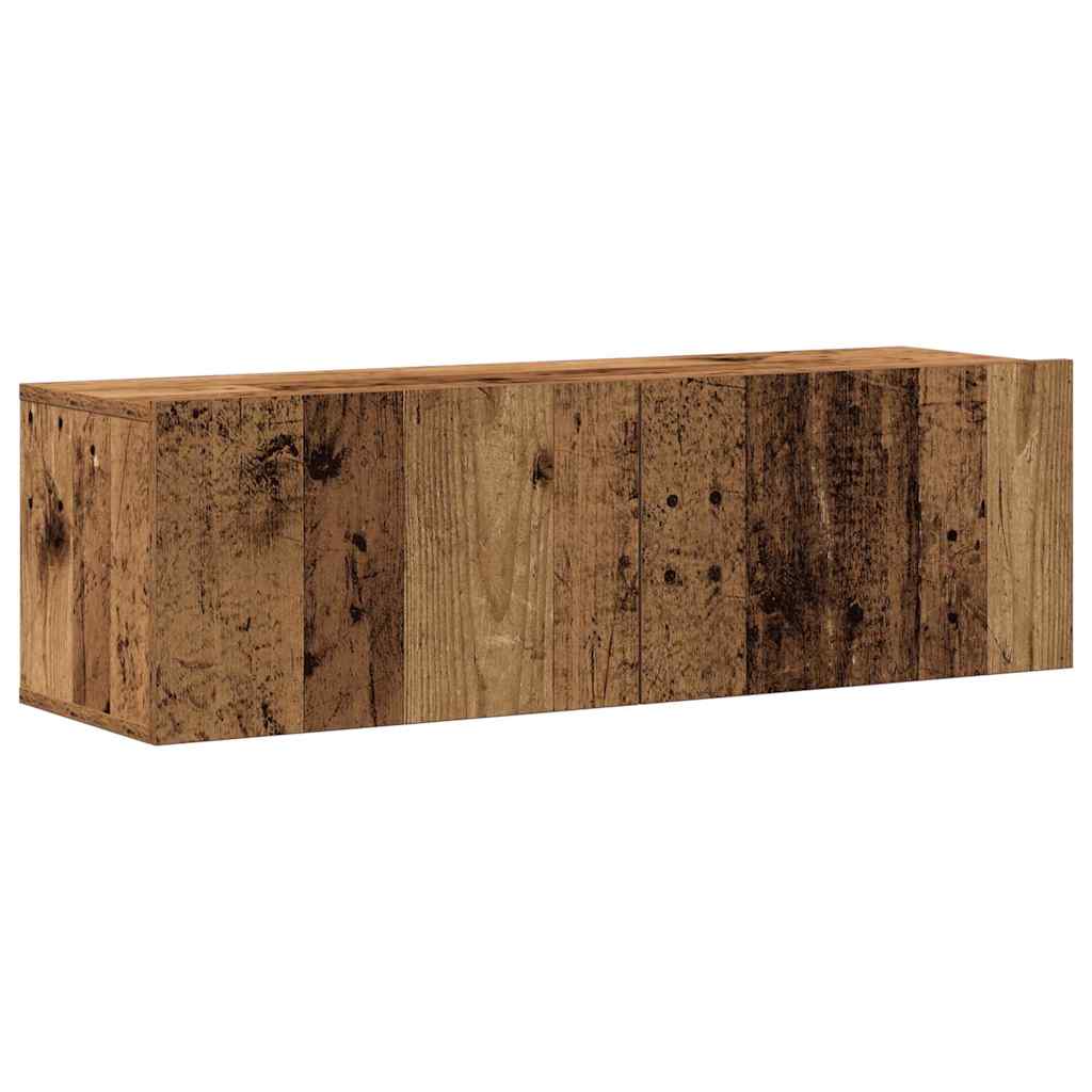 vidaXL 4-tlg. TV-Schrank-Set Wandmontage Altholz-Optik Holzwerkstoff
