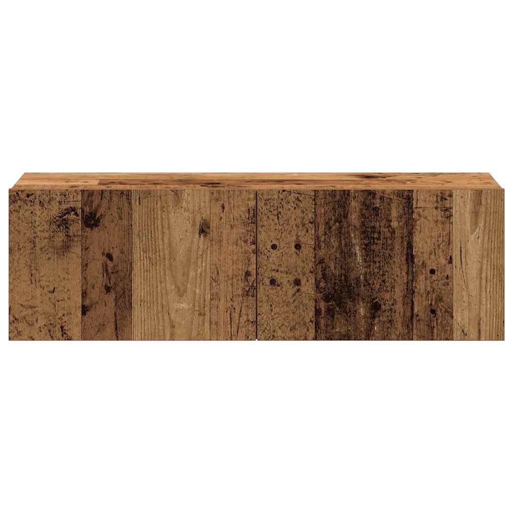 vidaXL 4-tlg. TV-Schrank-Set Wandmontage Altholz-Optik Holzwerkstoff