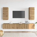 vidaXL 4-tlg. TV-Schrank-Set Wandmontage Artisan-Eiche Holzwerkstoff