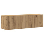 vidaXL 4-tlg. TV-Schrank-Set Wandmontage Artisan-Eiche Holzwerkstoff