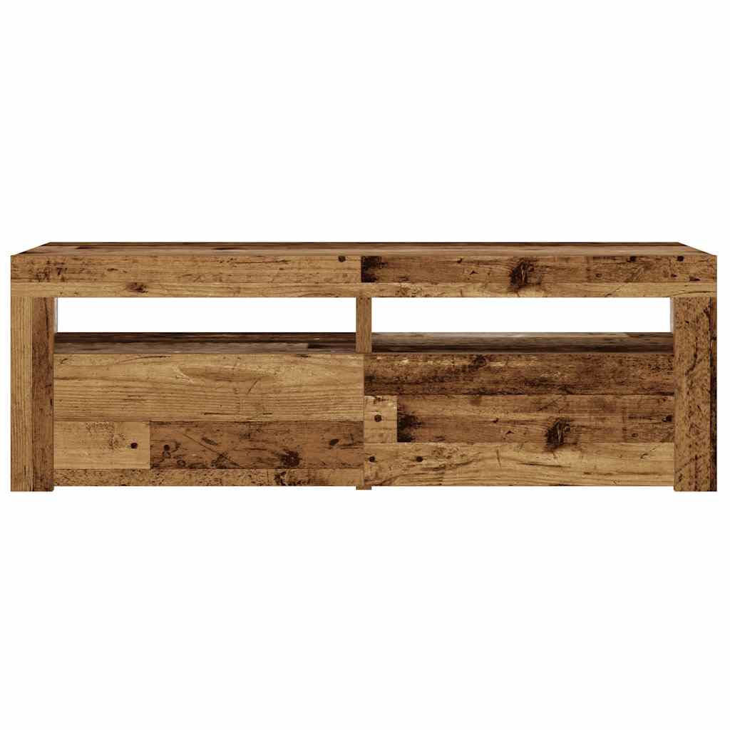 vidaXL Nachttische 2 Stk. mit LEDs Altholz-Optik 60x35x40 cm